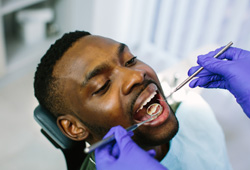 Man undergoing dental exam