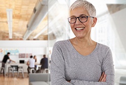 Older woman smiling