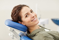 Woman smiling in dental chair