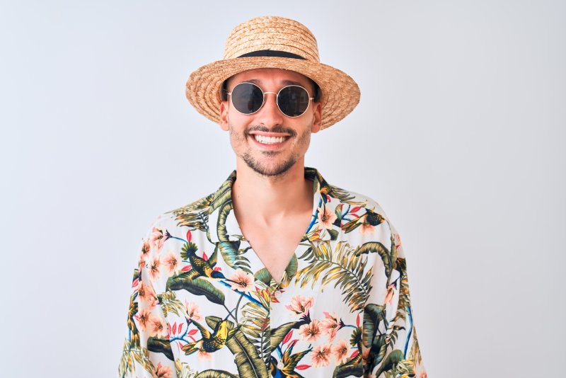 man smiling during summer vacation in Stephens City