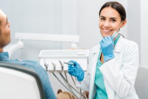 Patient visiting the dentist for preventive care.