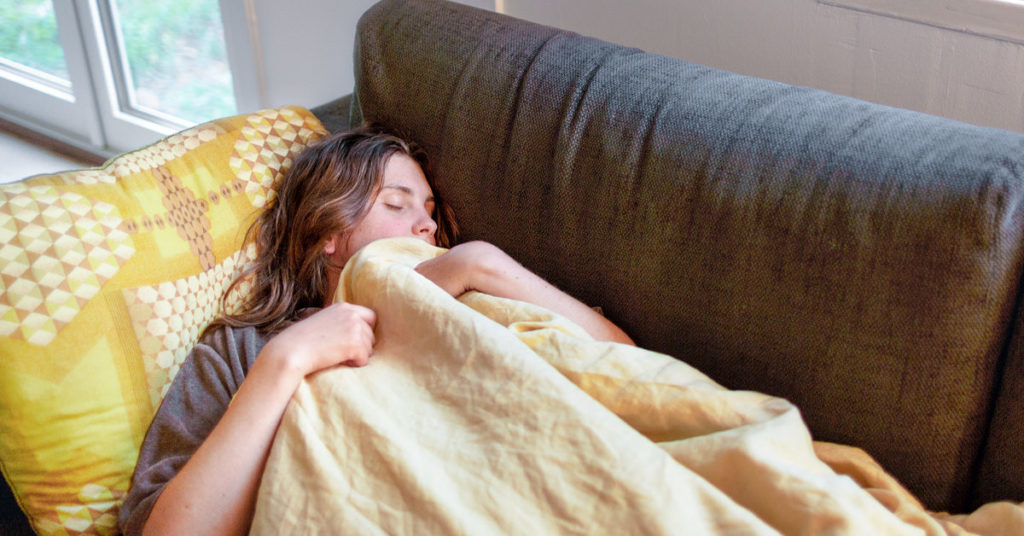 person sleeping peacefully during the summertime. 